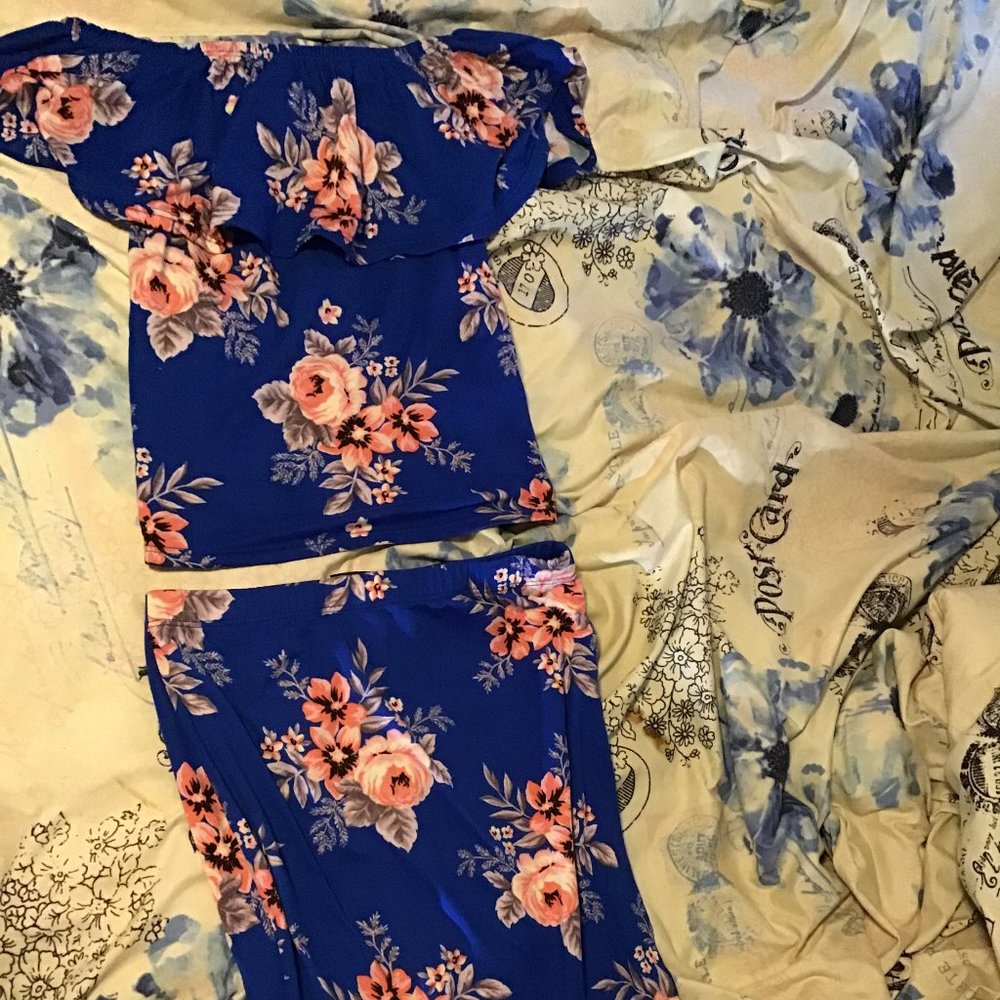 Pink and blue two piece set